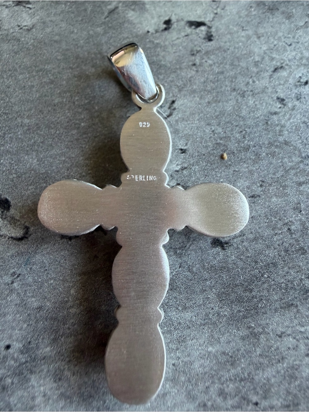 Sterling Silver Cross Pendant with Green Mojave Turquoise Stones - Picture 3 of 7